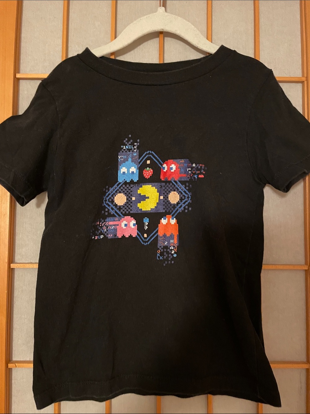 Port & Co Toddler 4T Black Pac-Man & Ghosts Graphic Tee 100% Cotton
